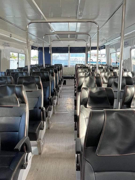 Inside the Coral speedboat that runs between Malé Airport and Ukulhas.